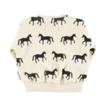 Sweatshirt | Ecru black horses_piupiuchick_baby_1