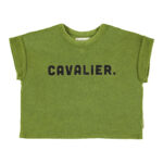 Terry cotton t’shirt | Dark green cavalier print_piupiuchick_1