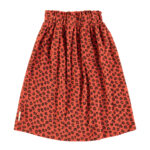 Long terry cotton skirt | Terracotta animal print_piupiuchick_1