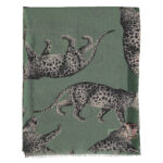 Scarf _ Green w_ leopards allover_sisters_4