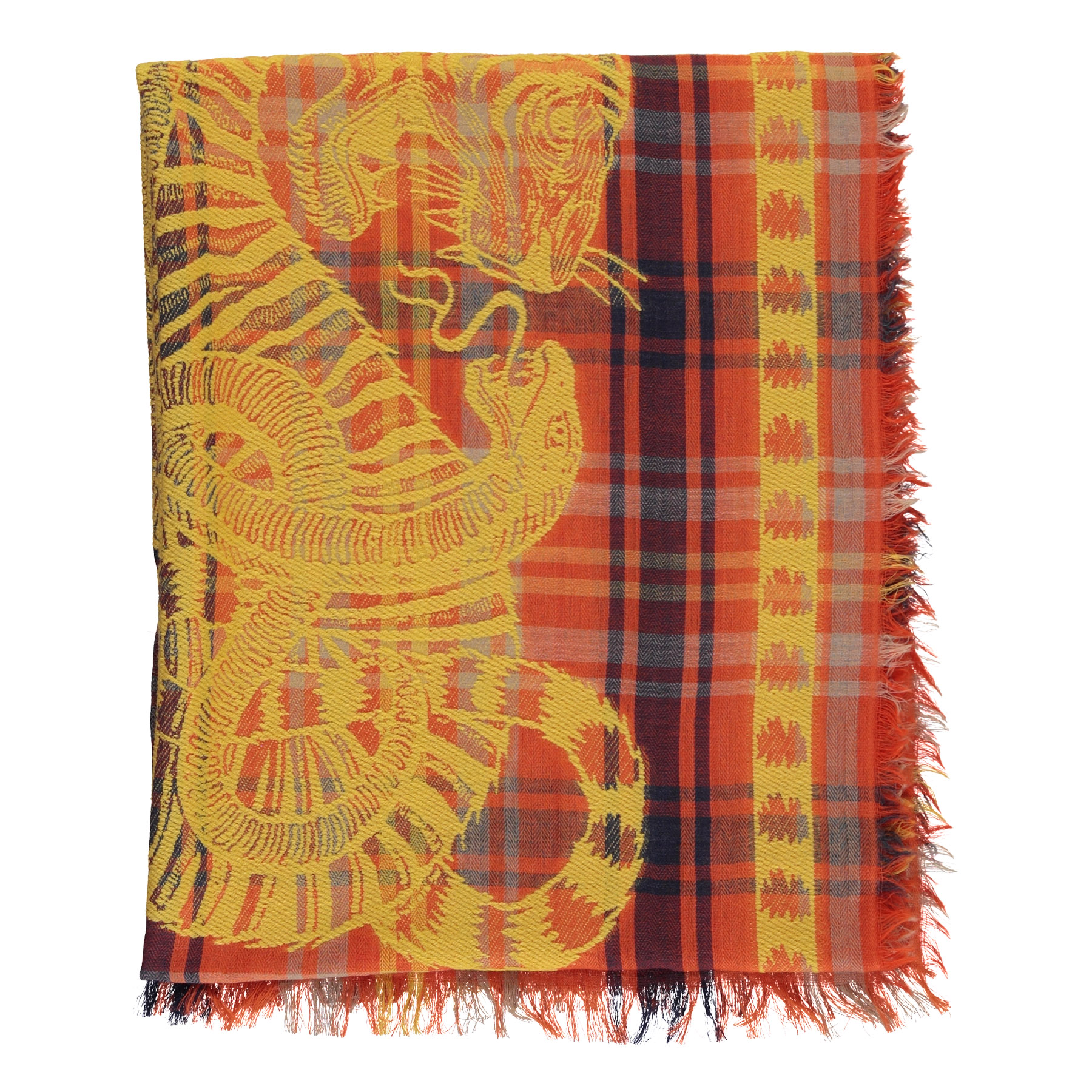 Scarf _ MultiColor checkered w_ yellow embroidery_sisters_2