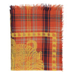 Scarf _ MultiColor checkered w_ yellow embroidery_sisters_7