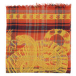 Scarf _ MultiColor checkered w_ yellow embroidery_sisters_7