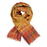 Scarf _ MultiColor checkered w_ yellow embroidery_sisters_7