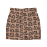 Short skirt | Light brown w_ tigers allover_1