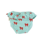 baby high waisted shorties | blue w_ red bows_1