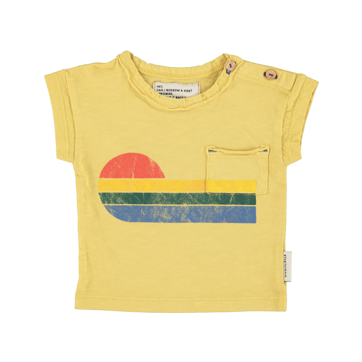 baby t'shirt | yellow w_ multicolor wave print_1