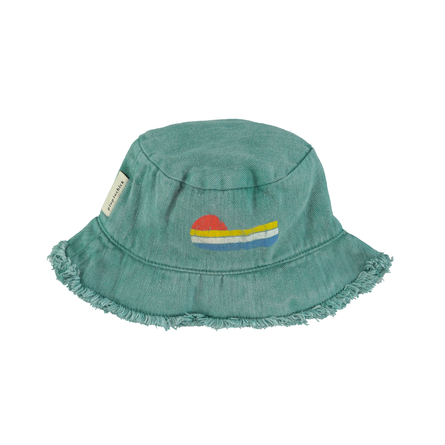 hat | green w_ multicolor wave print_1