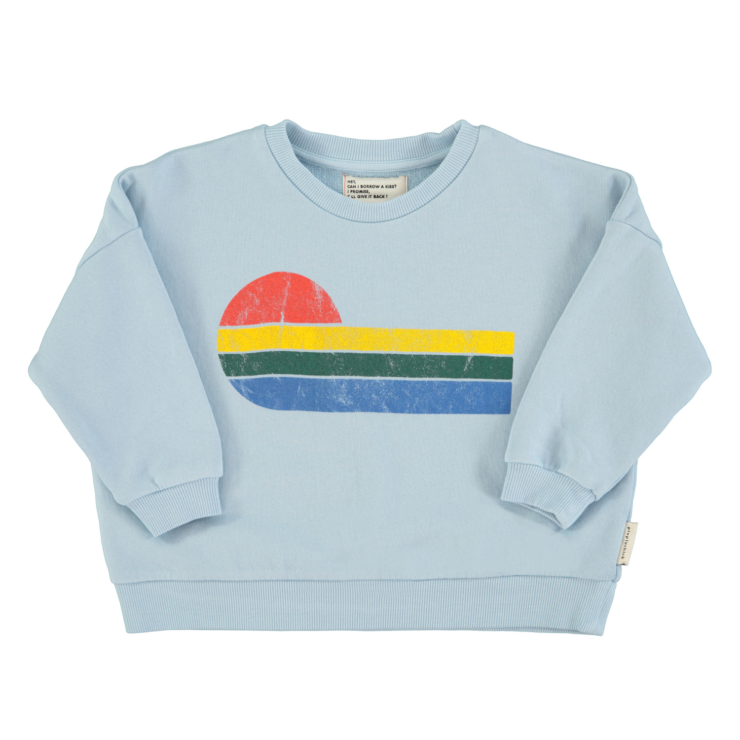 sweatshirt | light blue w_ multicolor wave print_1