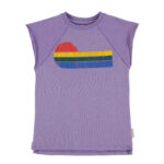 t-shirt dress | purple w_ multicolor wave print_1