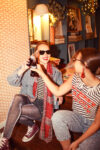 _Sleeveless t-shirt w: petter pan collar | Ecru & black stripes w: cheesy saucy crispy print_sisters department_1