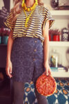_T-shirt w: short sleeves | Yellow & black stripes_sisters department_1 2