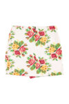 Short asymmetrical skirt | Ecru w: multicolor flowers_sisters department_1