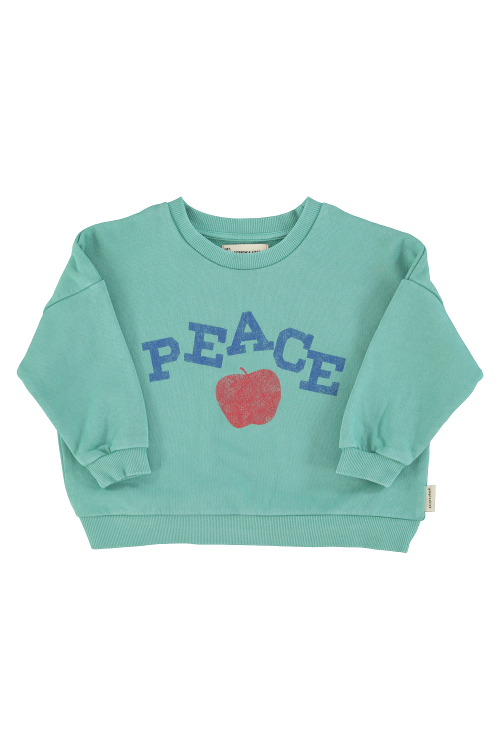 1.sweatshirt | turquoise w: peace print_piupiuchick
