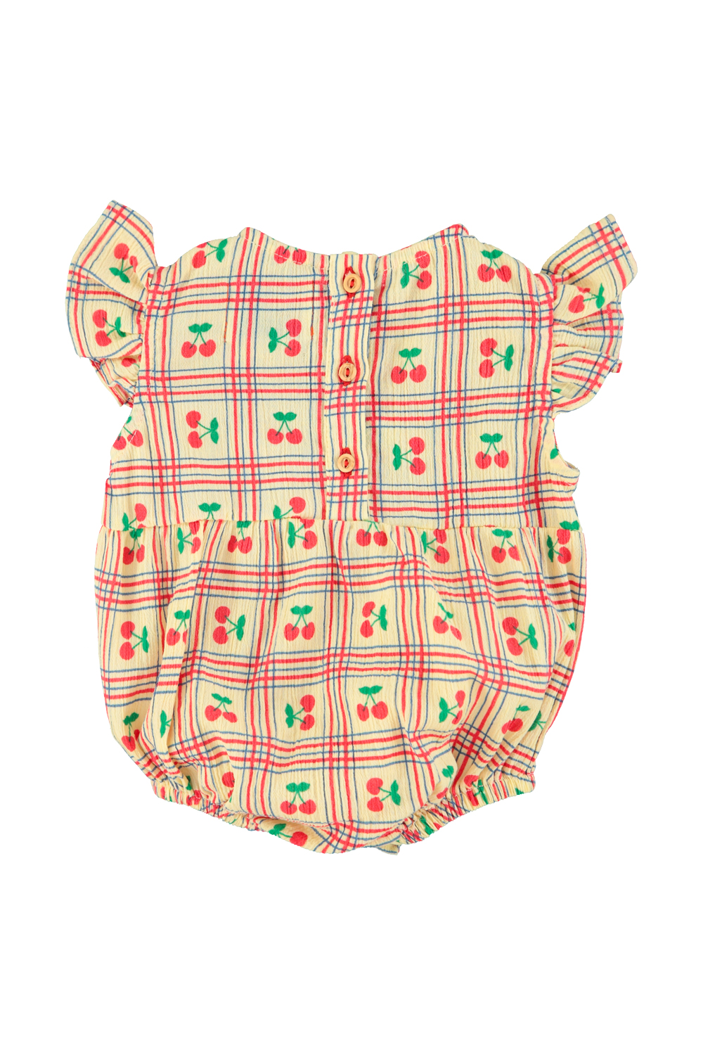 3.sleeveless baby romper | light yellow w: cherries allover_piupiuchick