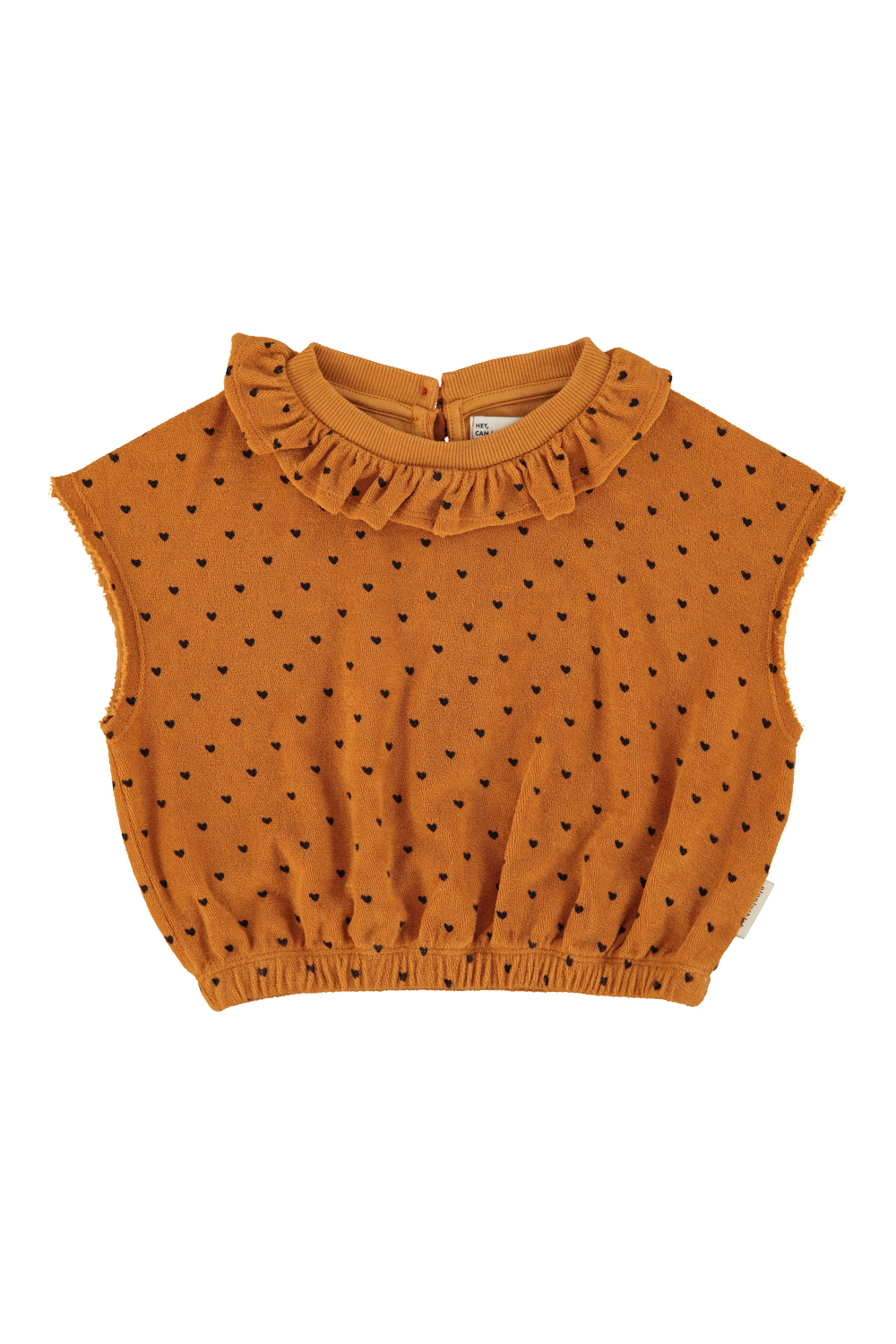 1.sleeveless top w:collar | camel w: black hearts allover_piupiuchick