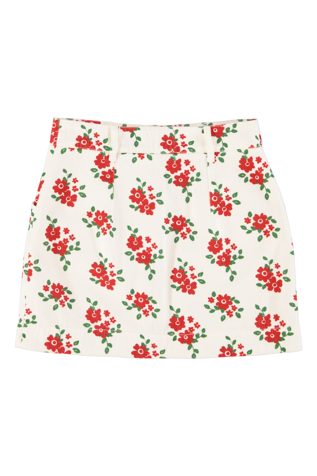 2. Short skirt | Ecru w: red flowers_sisters department_2