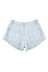 1. Shorts w: fringes | Light blue denim w: zebra print_sisters department_1