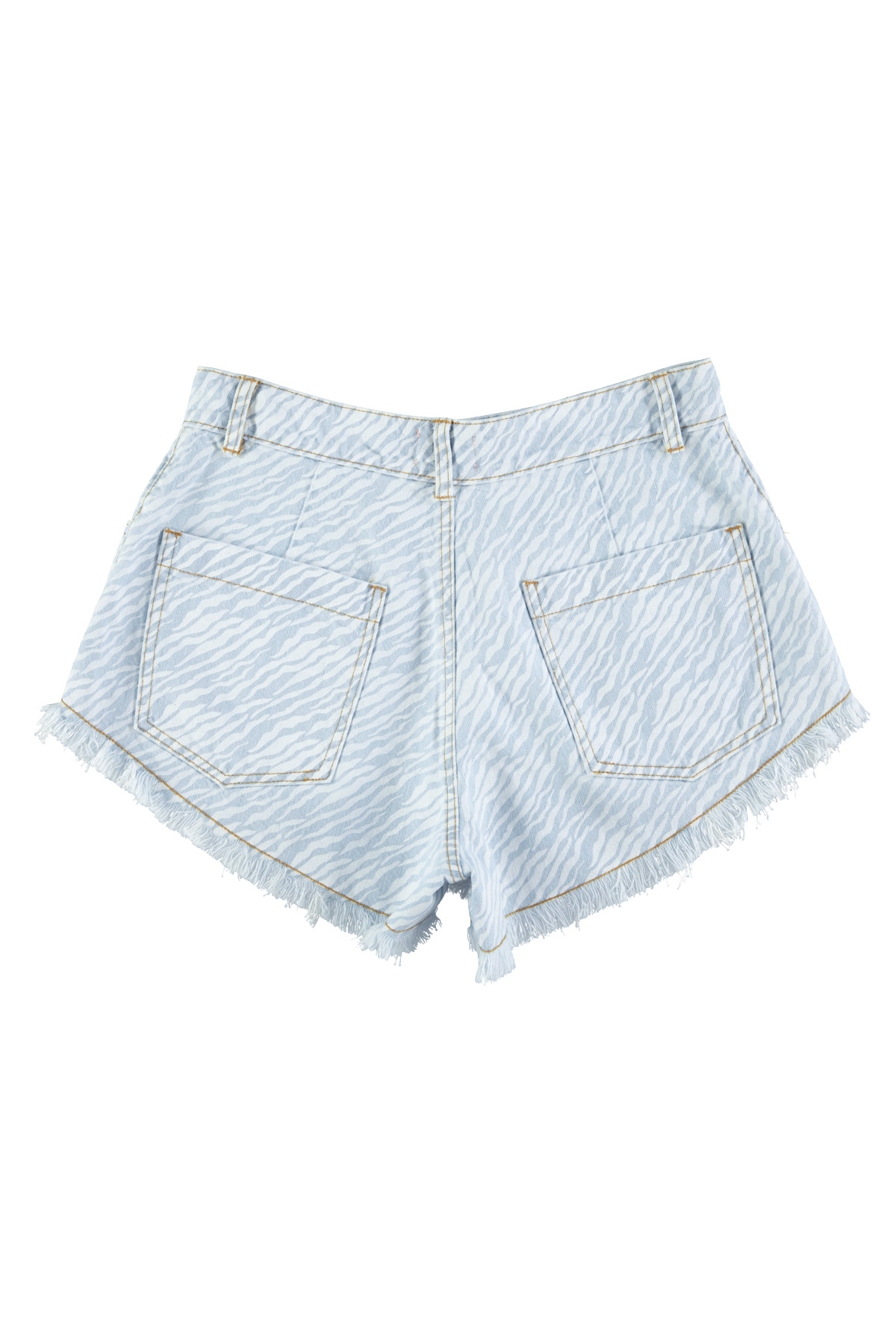 2. Shorts w: fringes | Light blue denim w: zebra print1_sisters department_2