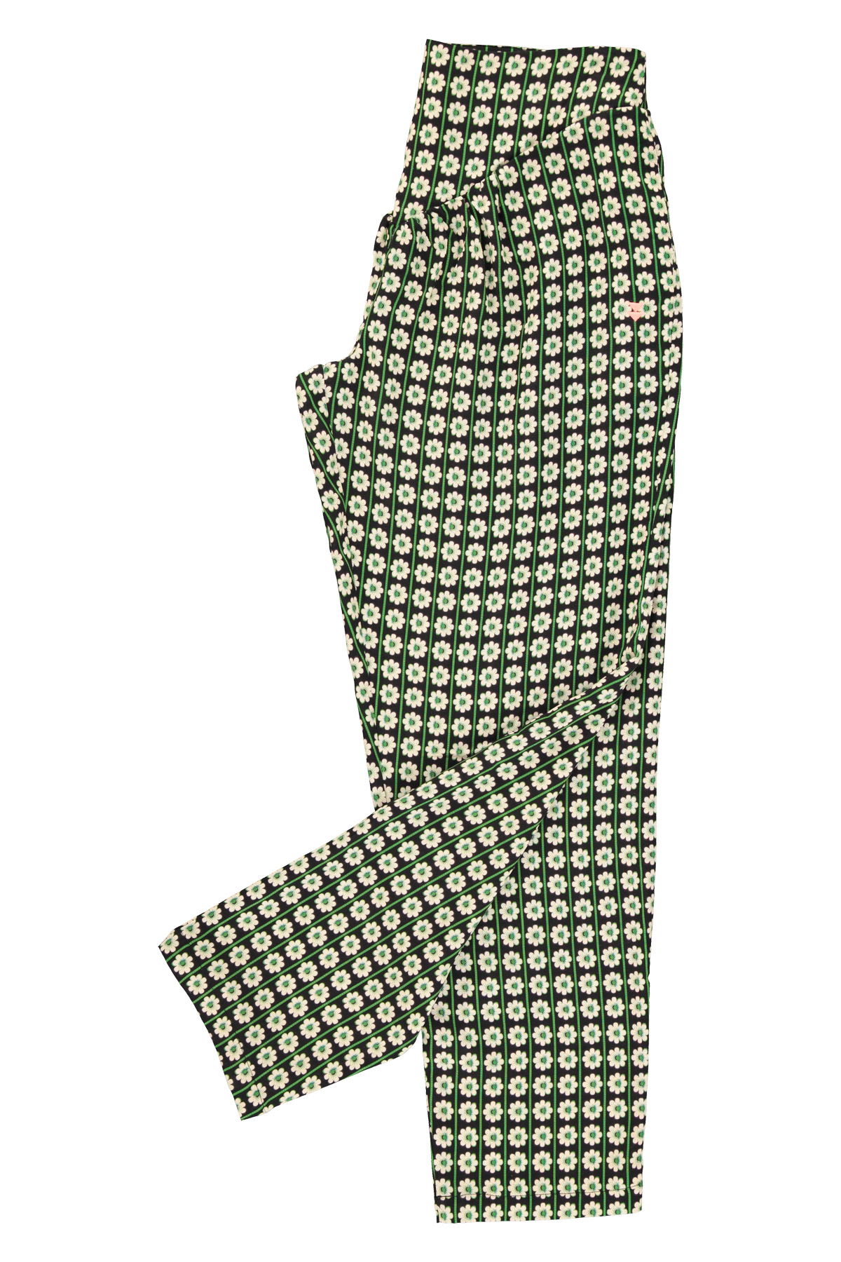 2.Trousers | Black w: ecru flowers_sisters department