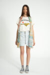 1. Short skirt | Light blue denim w: zebra print_sisters department_1