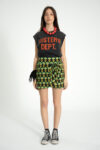 1. Short wrap skirt | Black w: green flowers _sisters department_1