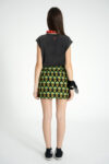 1. Short wrap skirt | Black w: green flowers _sisters department_1