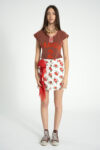 1. Short skirt | Ecru w: red flowers_sisters department_1