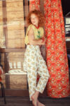 1. Trousers | Ecru w: mustard flowers_sisters department_1