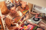 1. Short skirt | Brown w: palm trees_sisters department_1