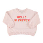 sweatshirt | pink w_ hello in french red print_kid_piupiuchick_a